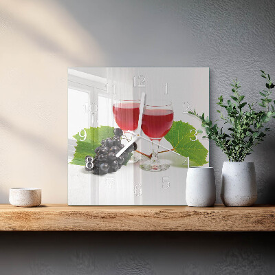 Orologio in vetro decorativo quadrato Uva per il vino