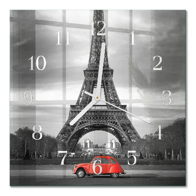 Orologio da parete quadrato Auto della Torre Eiffel