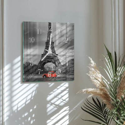 Orologio da parete quadrato Auto della Torre Eiffel