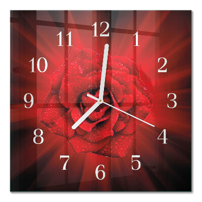 Quadrato orologio quadrato in vetro Rosa
