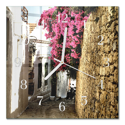 Quadrato orologio quadrato in vetro Viale dei fiori