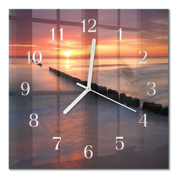 Orologio in vetro decorativo quadrato Piatto del mare