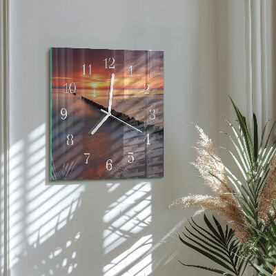 Orologio in vetro decorativo quadrato Piatto del mare