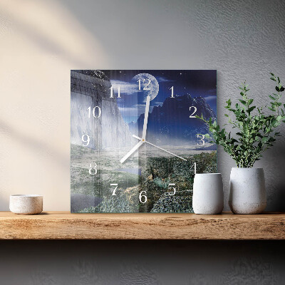 Orologio da parete quadrato Montagne luna