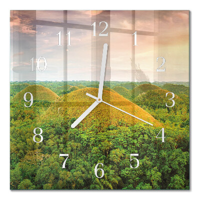 Quadrato orologio quadrato in vetro Paesaggio
