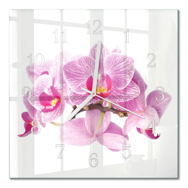 Orologio da parete quadrato Orchidee