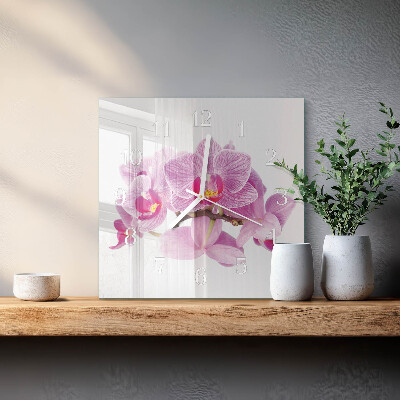 Orologio da parete quadrato Orchidee
