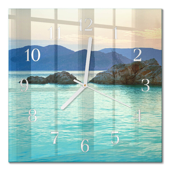 Orologio in vetro decorativo quadrato Isola marina