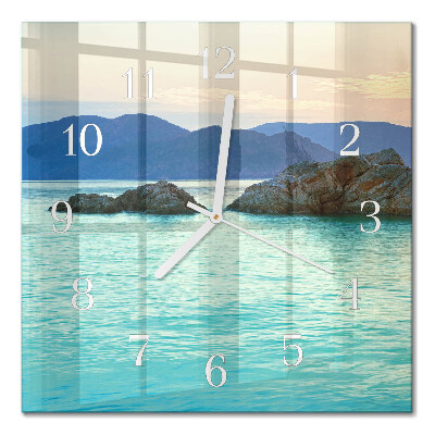 Orologio in vetro decorativo quadrato Isola marina