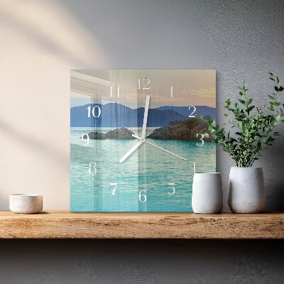 Orologio in vetro decorativo quadrato Isola marina