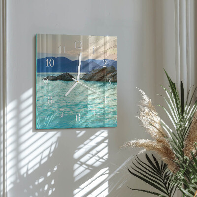 Orologio in vetro decorativo quadrato Isola marina