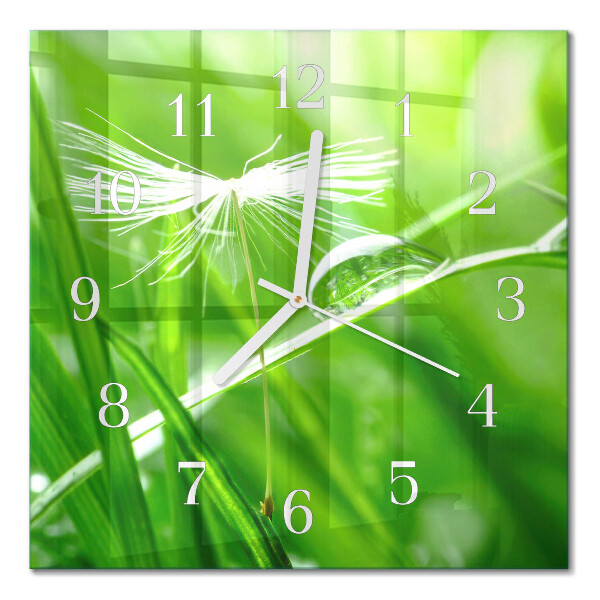 Orologio in vetro decorativo quadrato Erba