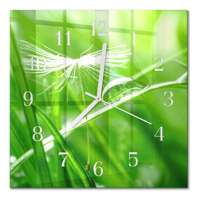 Orologio in vetro decorativo quadrato Erba