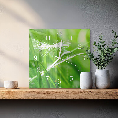Orologio in vetro decorativo quadrato Erba