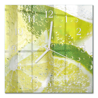Quadrato orologio quadrato in vetro Acqua con lime