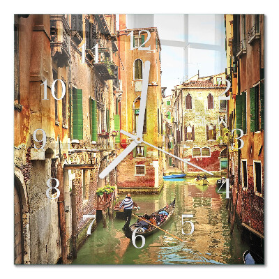 Orologio in vetro decorativo quadrato Barca veneziana