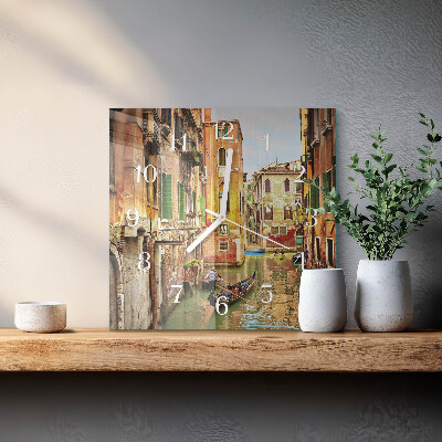 Orologio in vetro decorativo quadrato Barca veneziana
