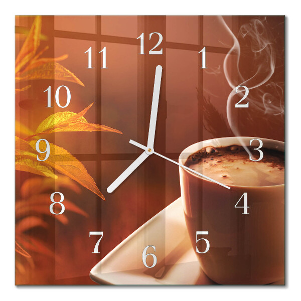 Quadrato orologio quadrato in vetro Caffè