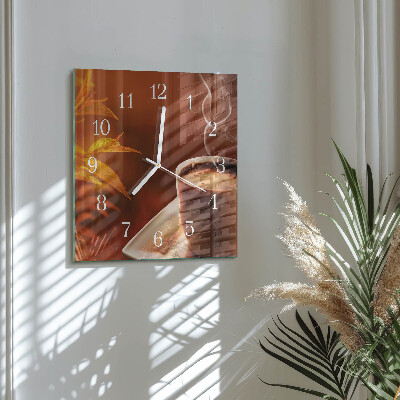 Quadrato orologio quadrato in vetro Caffè