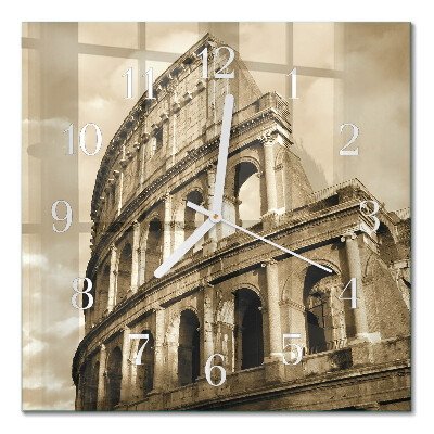 Quadrato orologio Il Colosseo in seppia