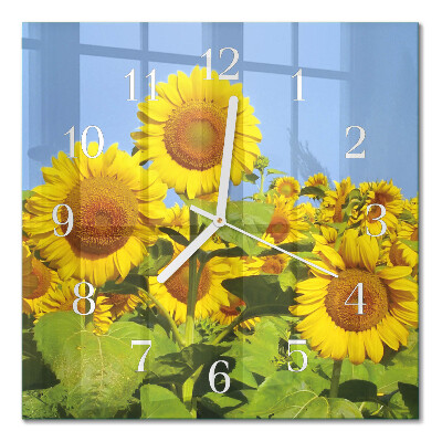 Orologio in vetro decorativo quadrato Girasoli