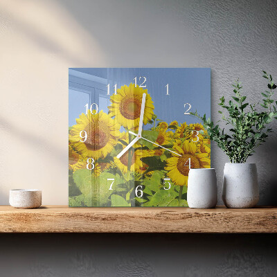 Orologio in vetro decorativo quadrato Girasoli