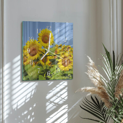 Orologio in vetro decorativo quadrato Girasoli