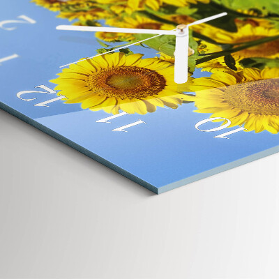Orologio in vetro decorativo quadrato Girasoli