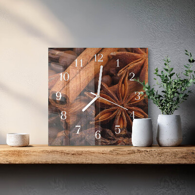 Quadrato orologio quadrato in vetro Vaniglia