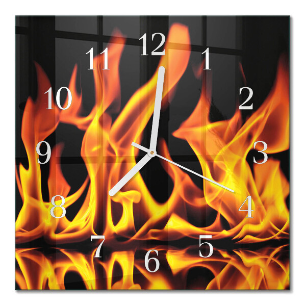 Orologio in vetro decorativo quadrato Fuoco