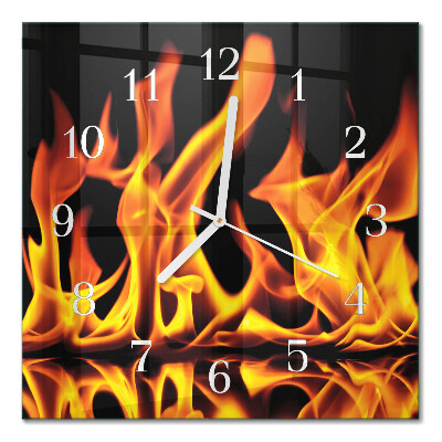 Orologio in vetro decorativo quadrato Fuoco