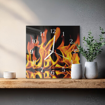 Orologio in vetro decorativo quadrato Fuoco