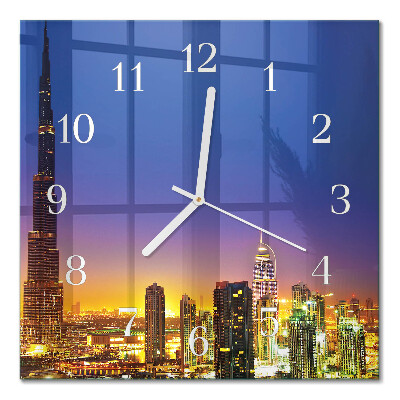 Quadrato orologio quadrato in vetro Dubai Horizon