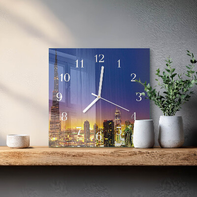 Quadrato orologio quadrato in vetro Dubai Horizon