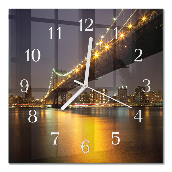 Orologio in vetro decorativo quadrato Il ponte all'orizzonte