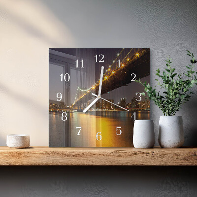 Orologio in vetro decorativo quadrato Il ponte all'orizzonte