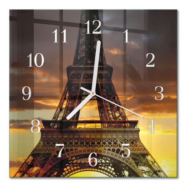 Quadrato orologio quadrato in vetro Torre Eiffel Parigi