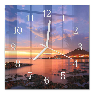 Quadrato orologio quadrato in vetro Isola marina