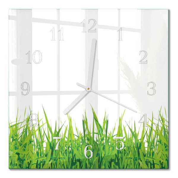 Orologio in vetro decorativo quadrato Erba