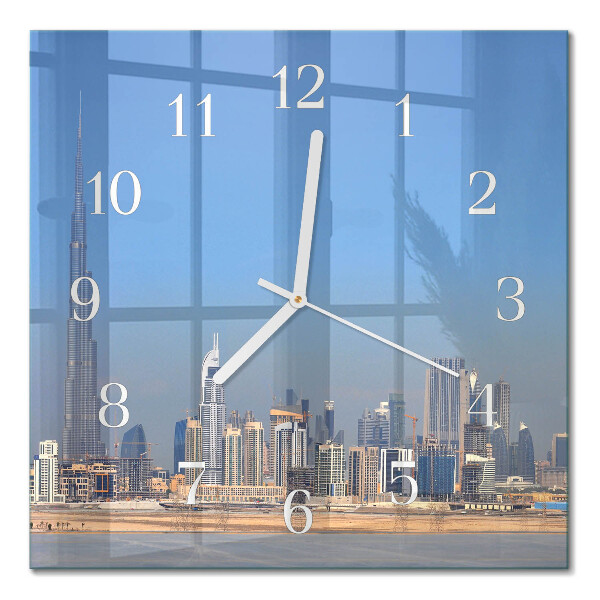 Quadrato orologio quadrato in vetro Dubai Horizon