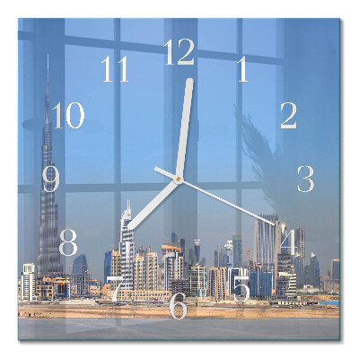 Quadrato orologio quadrato in vetro Dubai Horizon