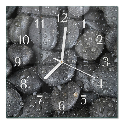 Orologio in vetro decorativo quadrato Acqua di pietre