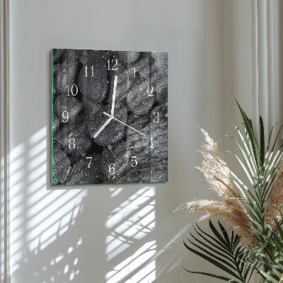Orologio in vetro decorativo quadrato Acqua di pietre