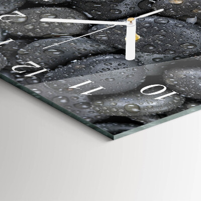 Orologio in vetro decorativo quadrato Acqua di pietre