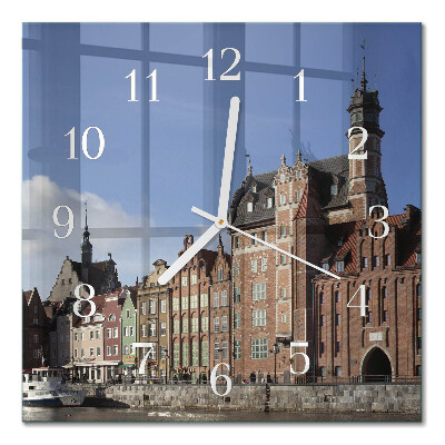 Quadrato orologio quadrato in vetro Danzica
