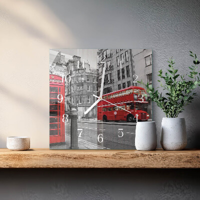 Quadrato orologio Autobus rosso