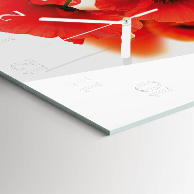 Orologio in vetro decorativo quadrato Papaveri