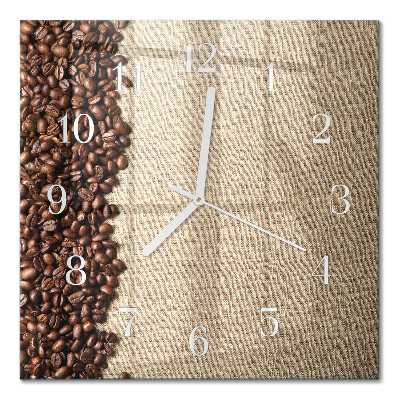 Quadrato orologio quadrato in vetro Chicchi di caffè