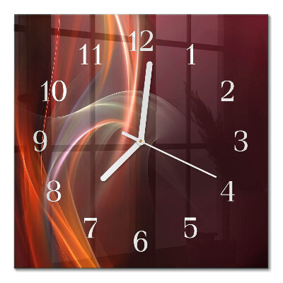 Orologio in vetro decorativo quadrato Linee astratte