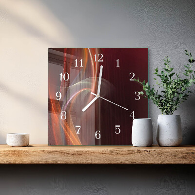 Orologio in vetro decorativo quadrato Linee astratte